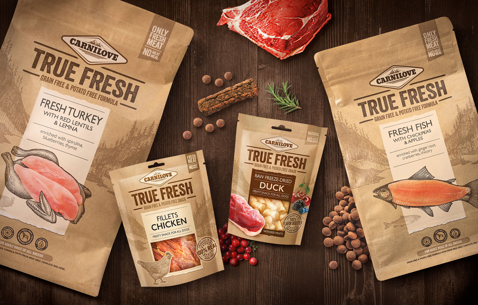 Carnilove TRUE FRESH品牌系列生凍干食品包裝設(shè)計(圖3)