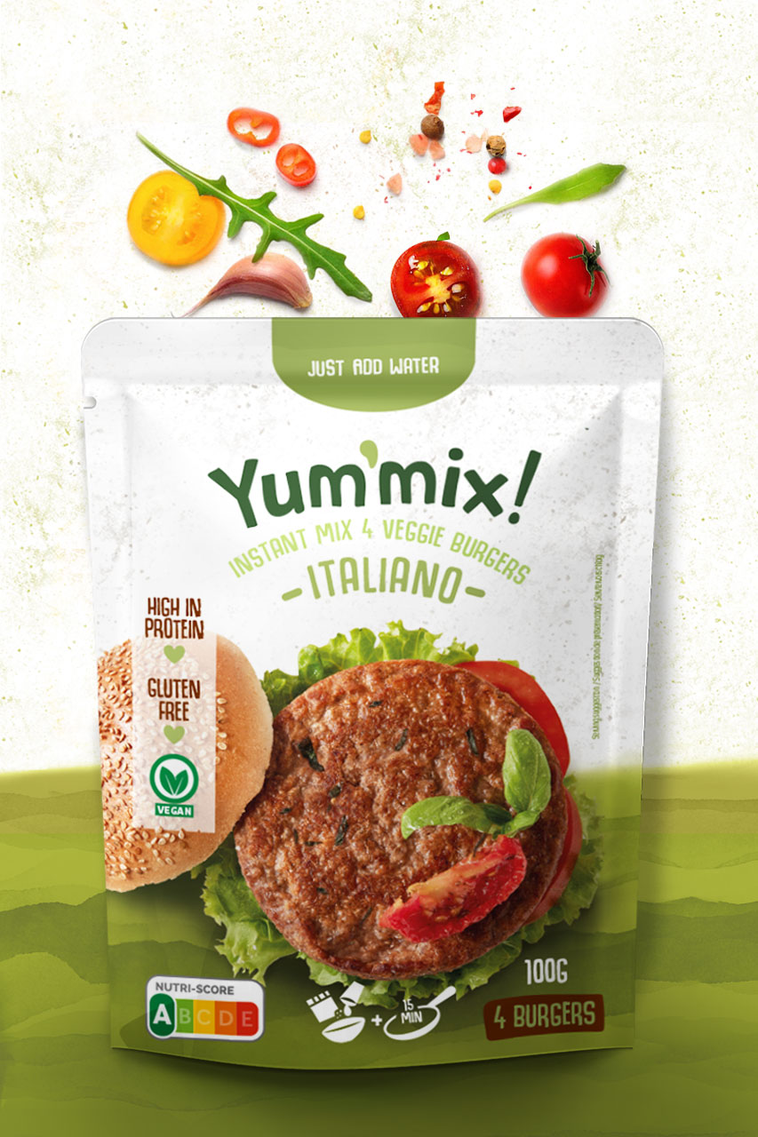 Yummix 簡單美味的素食漢堡包裝設計分享(圖2)