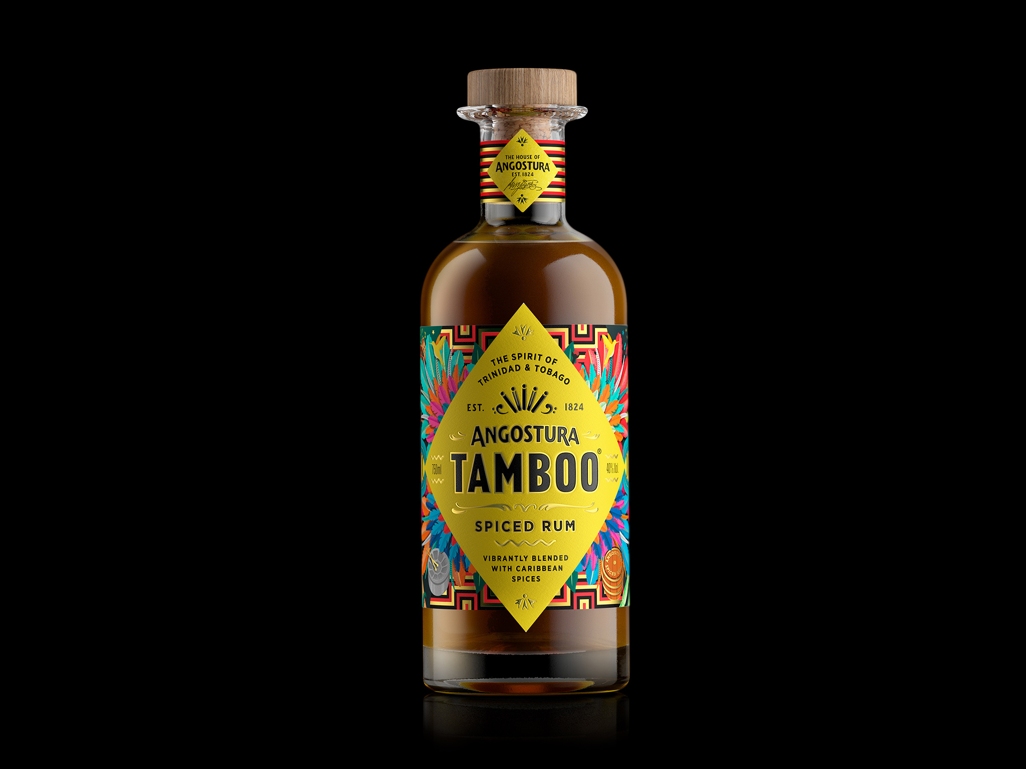 Tamboo朗姆酒包裝設(shè)計這樣做賦予品牌一種大膽而充滿活力的態(tài)度(圖1)