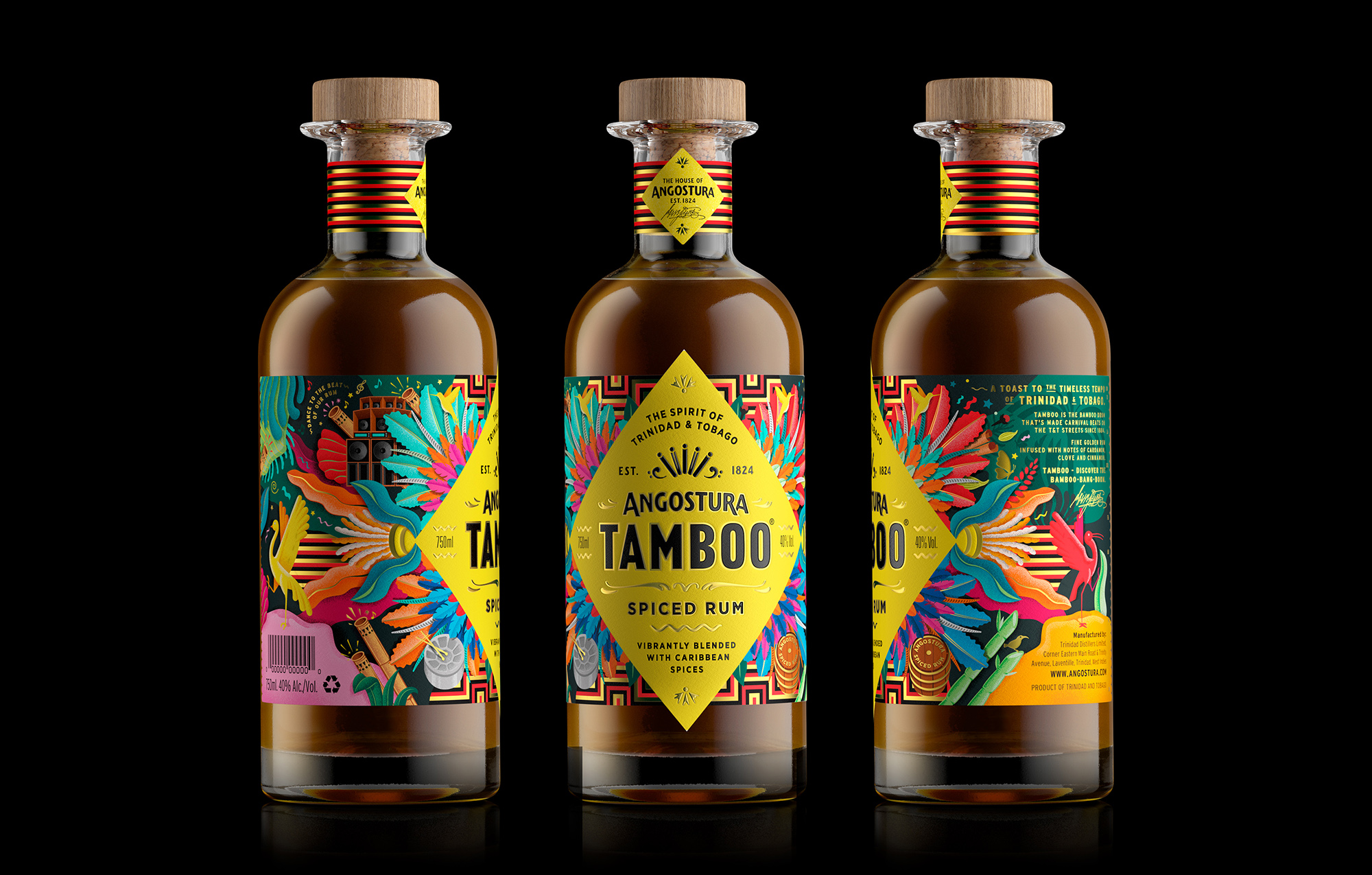 Tamboo朗姆酒包裝設(shè)計這樣做賦予品牌一種大膽而充滿活力的態(tài)度(圖5)