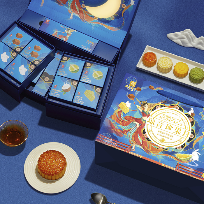 BESTORE 良品鋪子 敦煌研究院聯(lián)名 瓊音珍果月 月餅 13餅7味 895g 禮盒裝包裝禮盒產(chǎn)品包裝創(chuàng)意設計欣賞(圖2)