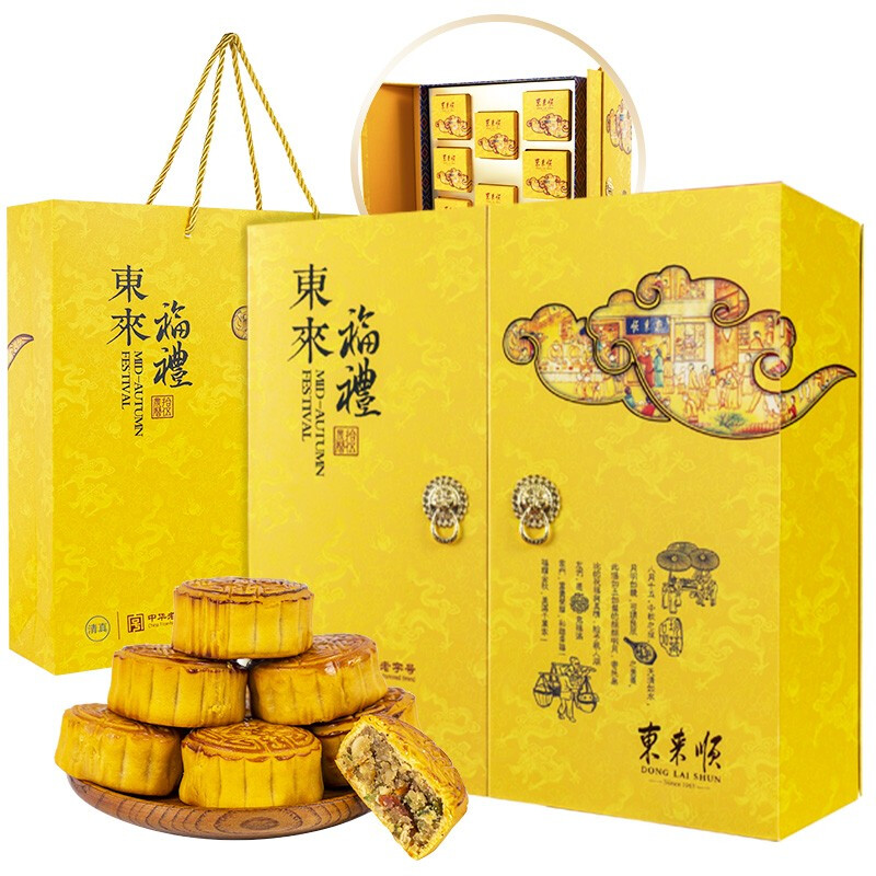 東來(lái)順 東來(lái)福禮 京式月餅禮盒 8餅6味 640g包裝禮盒產(chǎn)品包裝創(chuàng)意設(shè)計(jì)欣賞(圖1)
