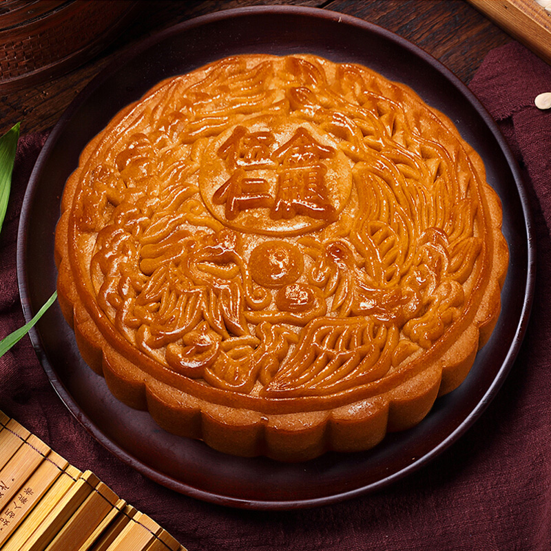 竹園島 廣式伍仁金腿大月餅 1kg 禮盒裝包裝禮盒產(chǎn)品包裝創(chuàng)意設(shè)計(jì)欣賞(圖2)