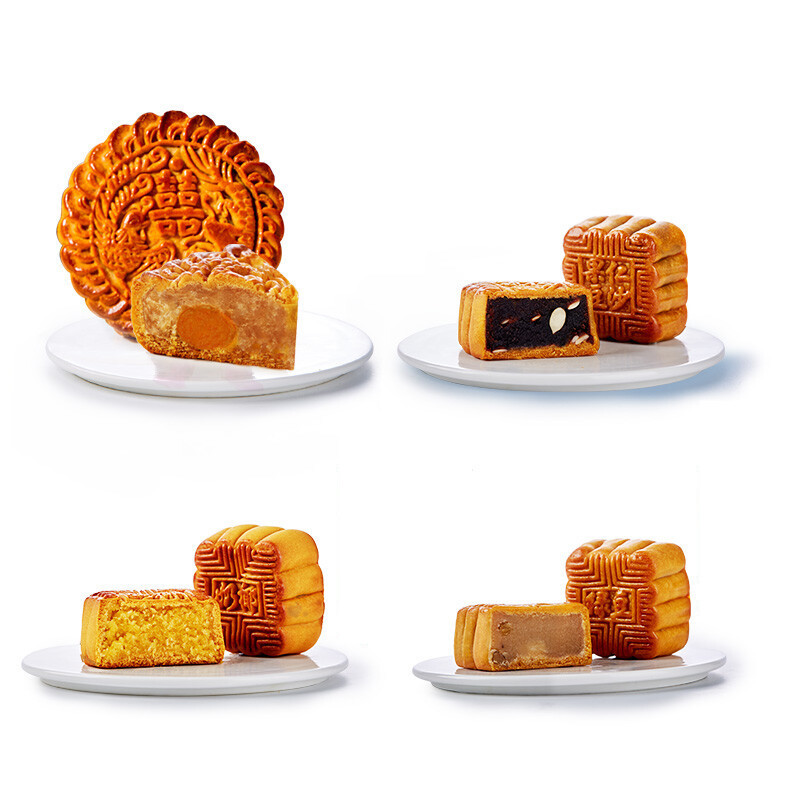 杏花樓 杏福團(tuán)圓 廣式月餅 7餅4味 840g 禮盒裝包裝禮盒產(chǎn)品包裝創(chuàng)意設(shè)計(jì)欣賞(圖1)