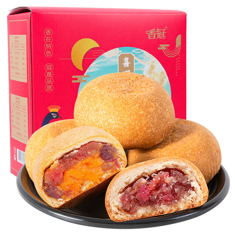 香冠 喜團(tuán)圓 滇式月餅 10餅2味 500g包裝禮盒產(chǎn)品包裝創(chuàng)意設(shè)計(jì)欣賞(圖1)