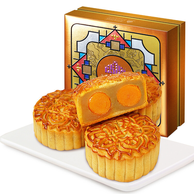 葡記 雙黃白蓮蓉廣式月餅 720g 禮盒裝包裝禮盒產(chǎn)品包裝創(chuàng)意設(shè)計(jì)欣賞(圖1)