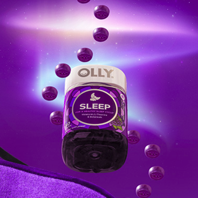 OLLY 褪黑素 睡眠自由罐 黑莓薄荷味 50粒保健產品包裝創(chuàng)意設計欣賞(圖5)