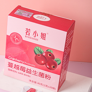 若小姐 4000億蔓越莓益生菌粉女性私處大人成人腸胃非調理益生菌保健產品包裝創(chuàng)意設計欣賞(圖2)