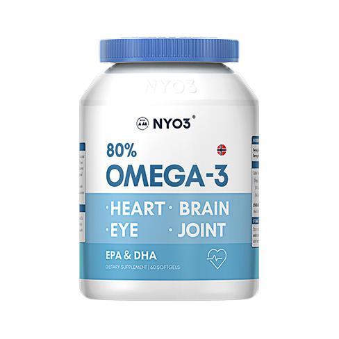 NYO3 80%OMEGA-3 深海魚油 60粒*7瓶保健產品包裝創(chuàng)意設計欣賞(圖1)