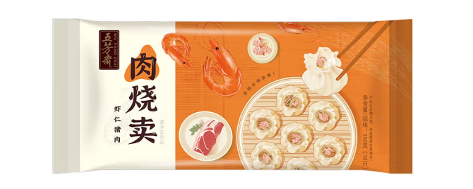蝦仁豬肉燒麥包裝袋設(shè)計欣賞(圖1)
