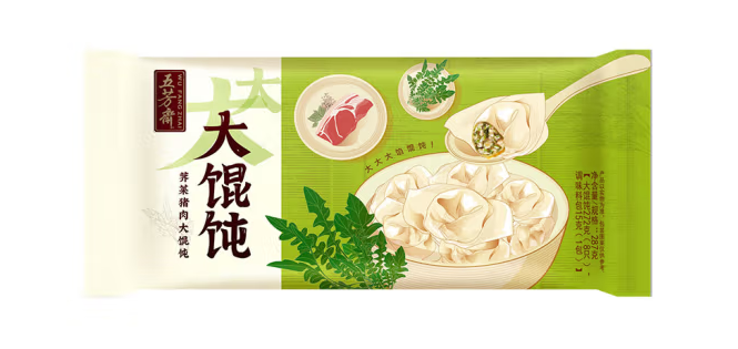 速凍薺菜豬肉大餛飩包裝設(shè)計作品欣賞(圖1)