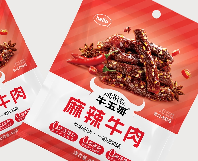 四喜案例“牛五哥”牛肉干：用包裝設(shè)計(jì)撬動(dòng)貨架競爭力，打造高復(fù)購零食品牌