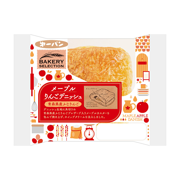 食品包裝設計欣賞楓糖蘋果丹麥酥皮面包第一屋制面包包裝設計欣賞(圖1)