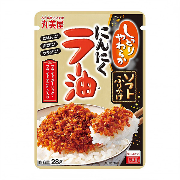 軟撒大蒜辣油丸美屋食品工業(yè)烹飪品包裝設(shè)計(圖1)