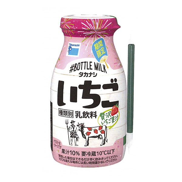 高田梨瓶牛奶草莓高田梨乳業(yè)乳相關(guān)飲料包裝設(shè)計(圖1)