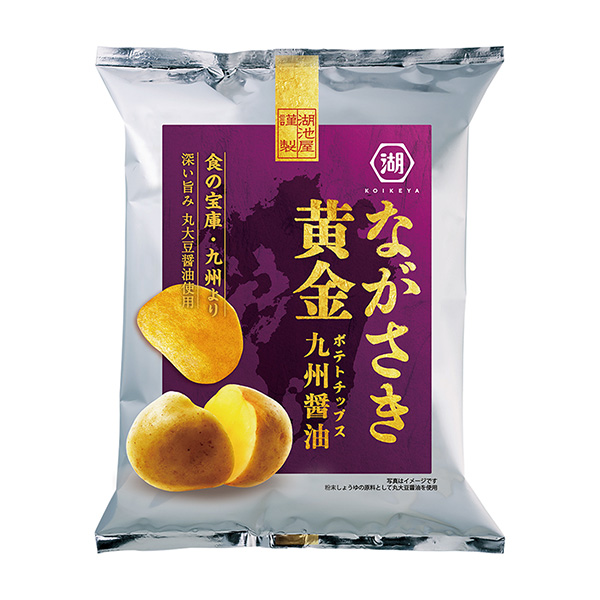 包裝設(shè)計(jì)欣賞長(zhǎng)前黃金薯片＜九州醬油＞ (湖池屋) (圖1)