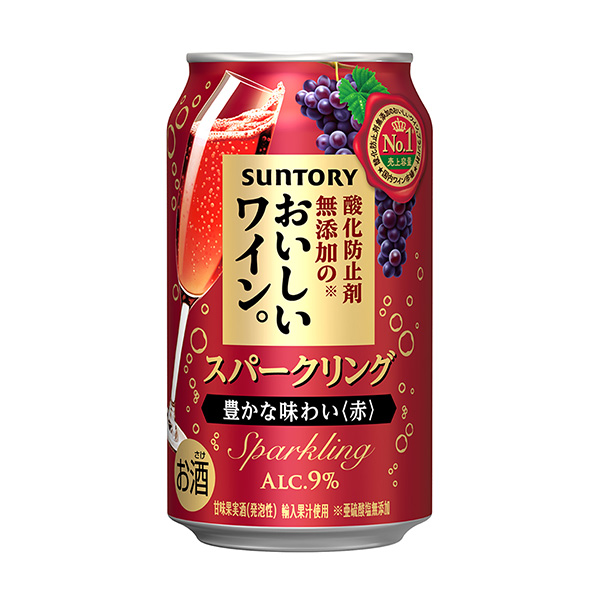 包裝設(shè)計欣賞不添加抗氧化劑的美味葡萄酒。 火花環(huán)＜紅＞ (三得利) (圖1)